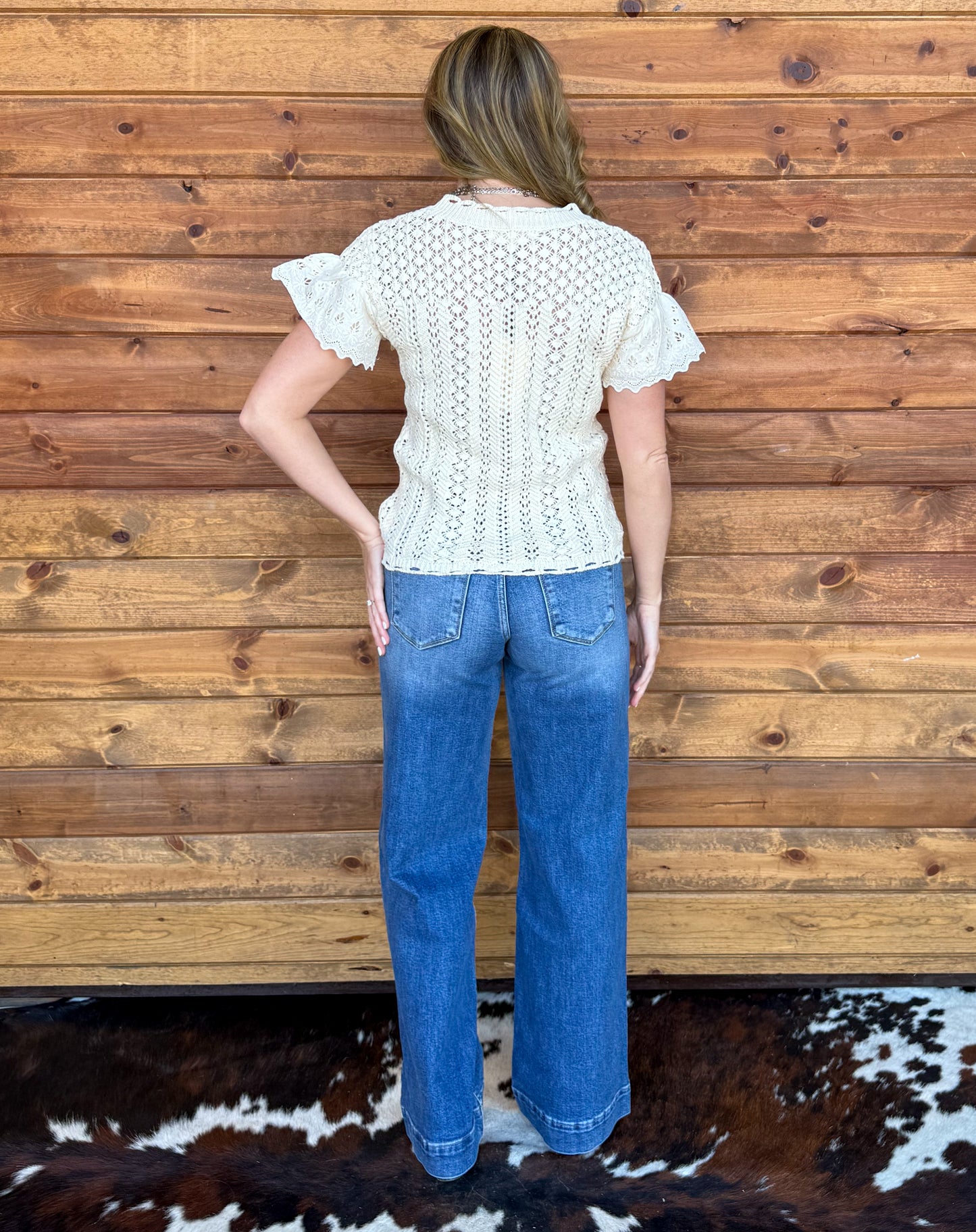 Ivory Cowgirl Crochet Blouse