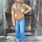 Western Patchwork Sweater *Tan