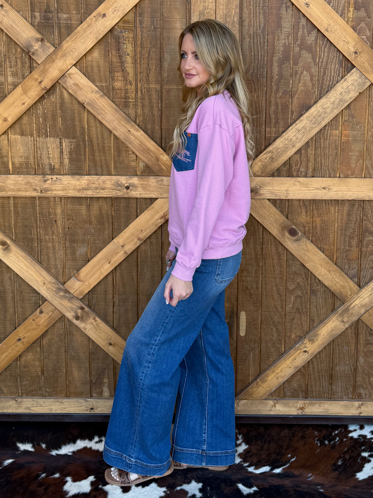 Pink Western Sweatshirt