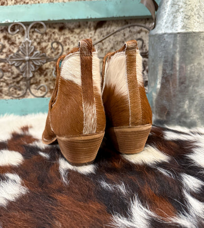 Sunset Bloom Cowhide Booties