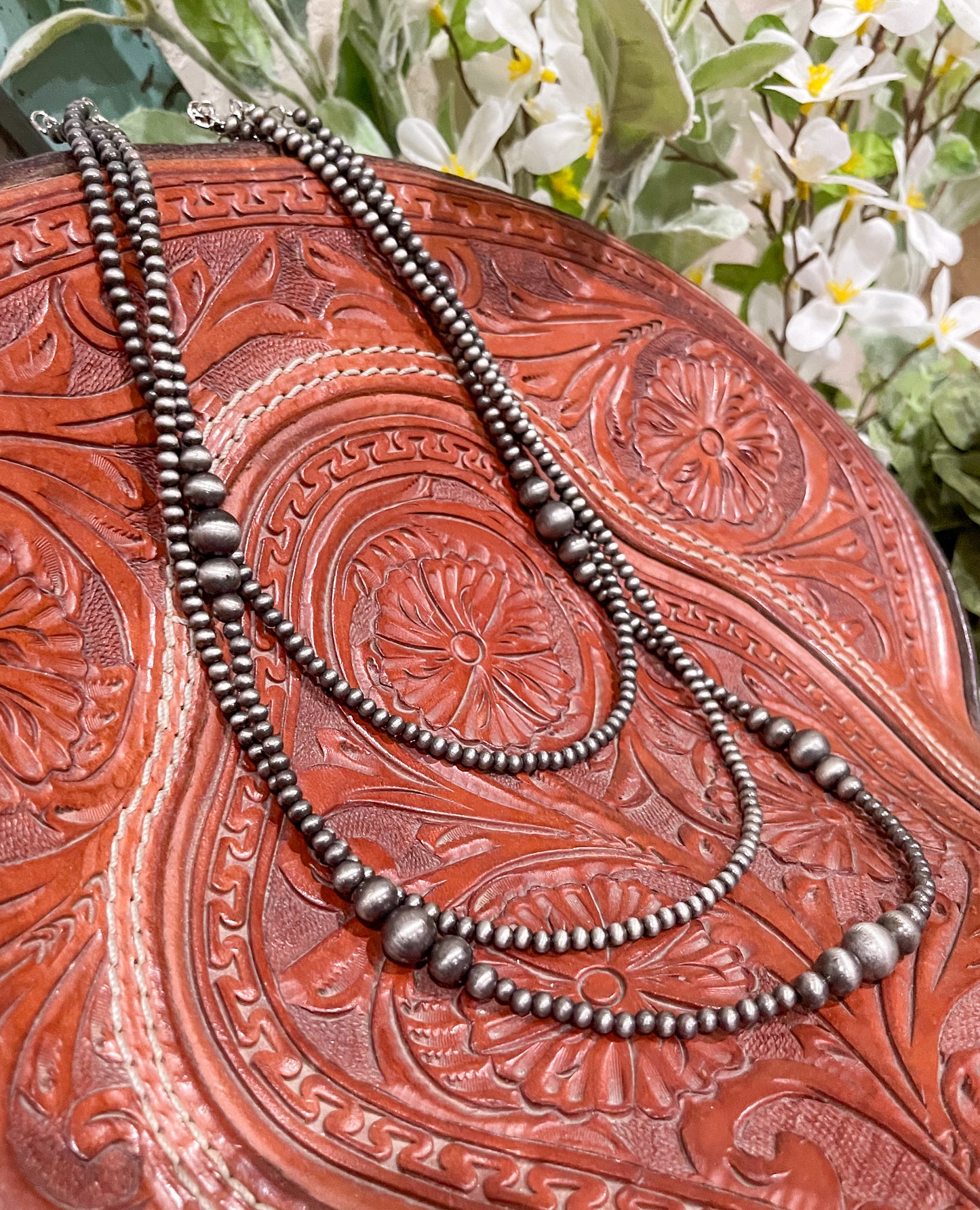 22” 3 Strand Navajo Pearl Faux Necklace