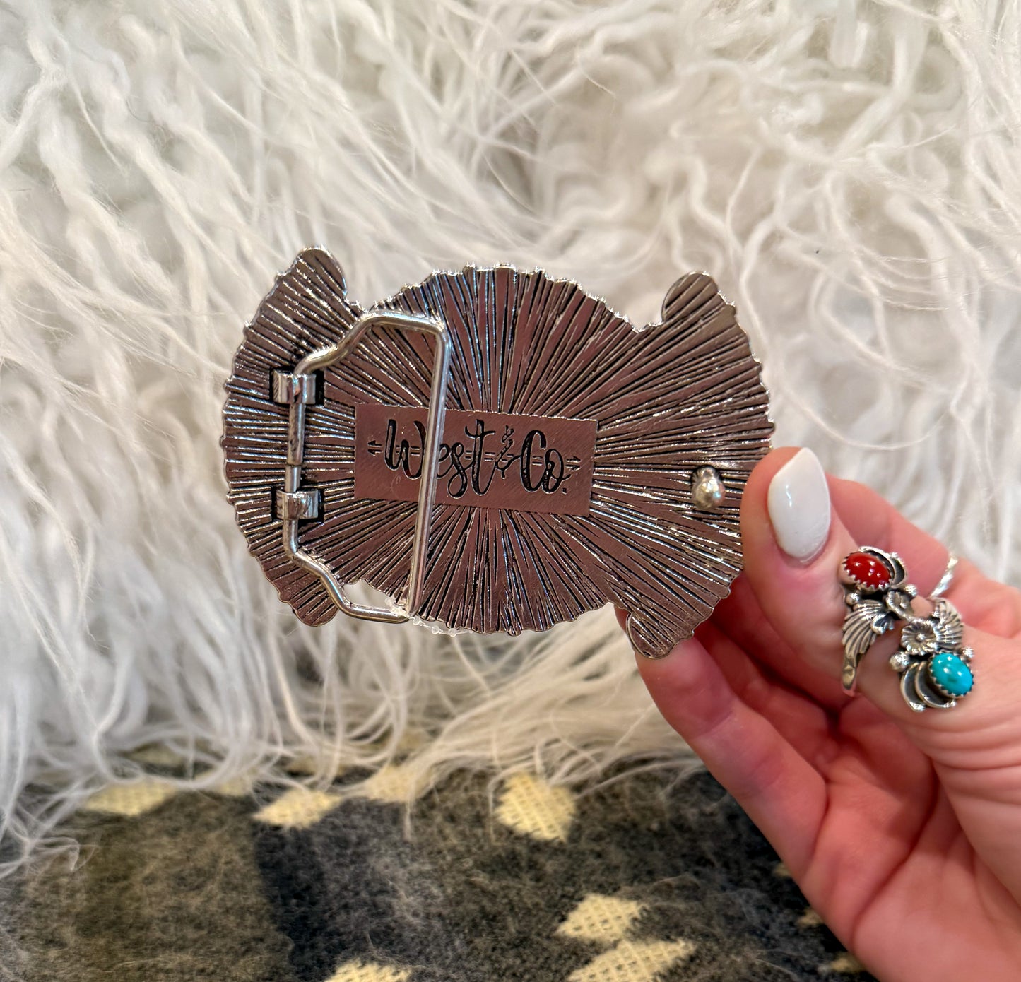 Turquoise Bowtie Cluster Belt Buckle