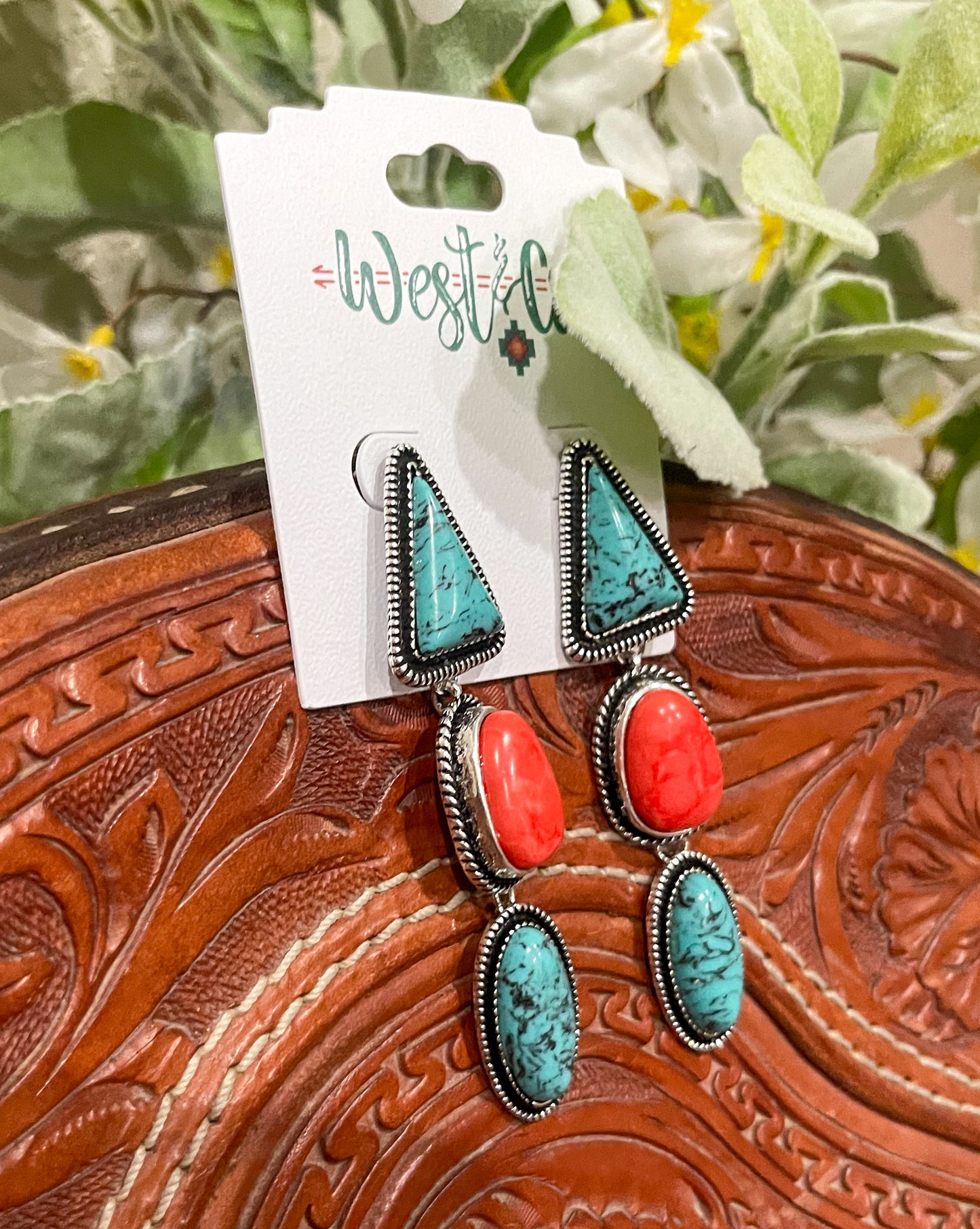 Coral & Turquoise Earrings