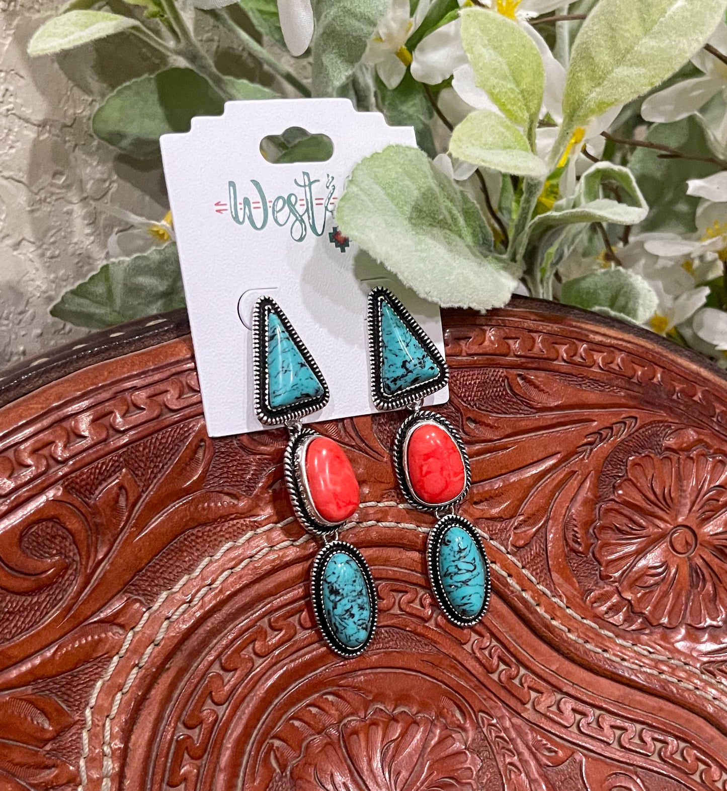 Coral & Turquoise Earrings