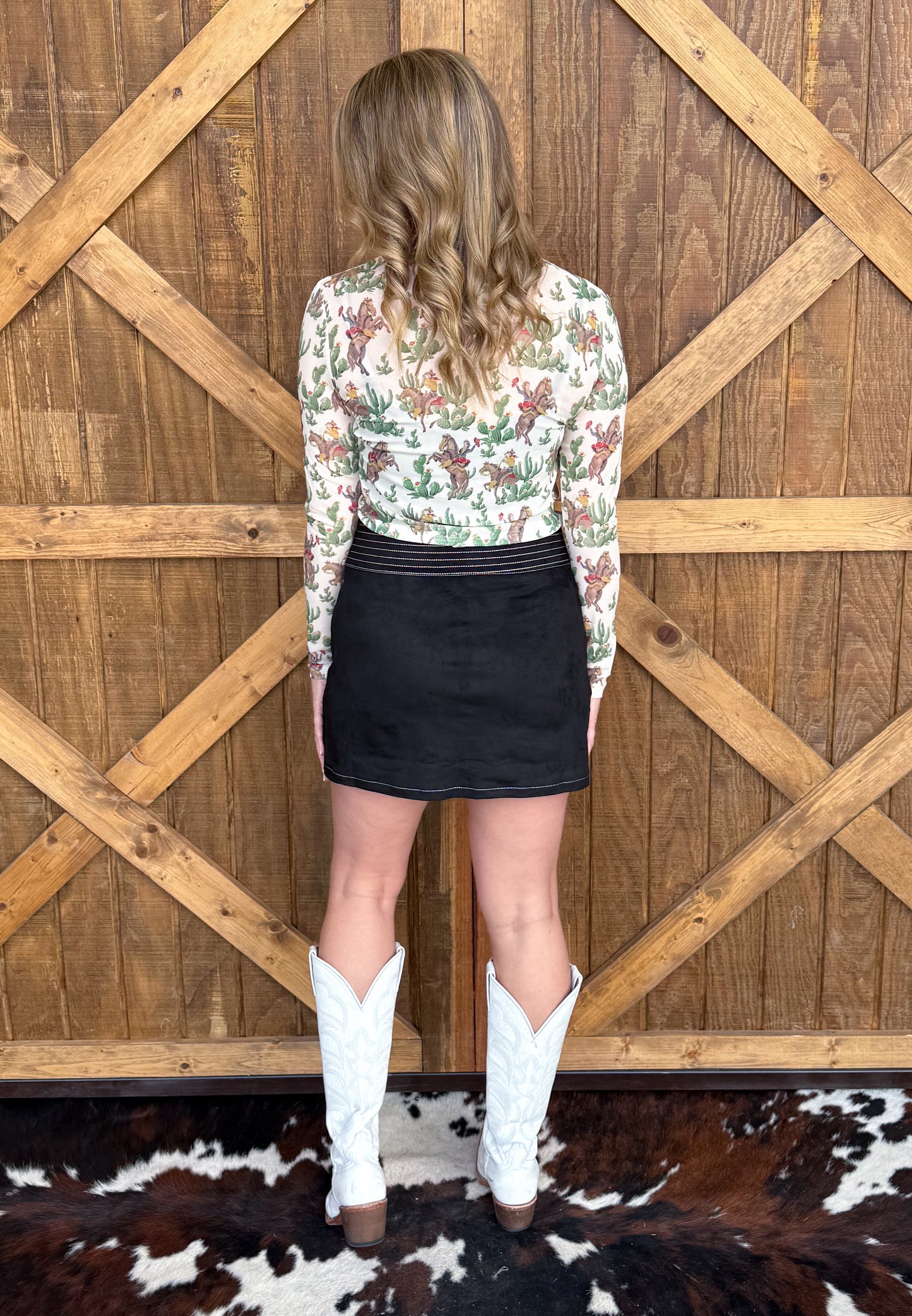 Rodeo Nights Mini Skirt *Black