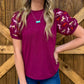 Burgundy Horses Top