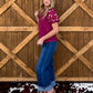Burgundy Horses Top