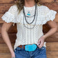 Ivory Cowgirl Crochet Blouse