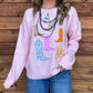 Pretty in Pink Boots Sweater