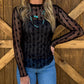 Lariat Lace Mesh Top *Midnight