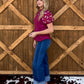 Burgundy Horses Top