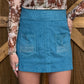 Rodeo Nights Mini Skirt *Teal