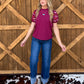 Burgundy Horses Top