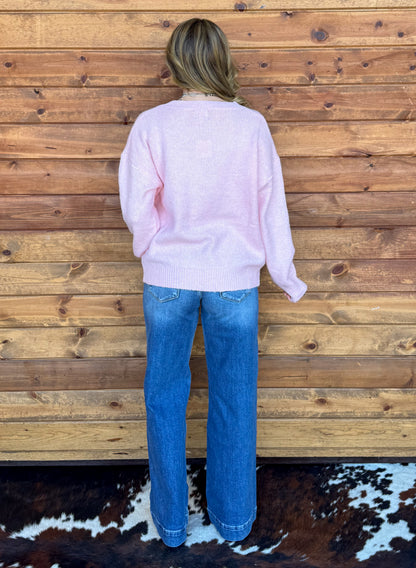 Pretty in Pink Boots Sweater
