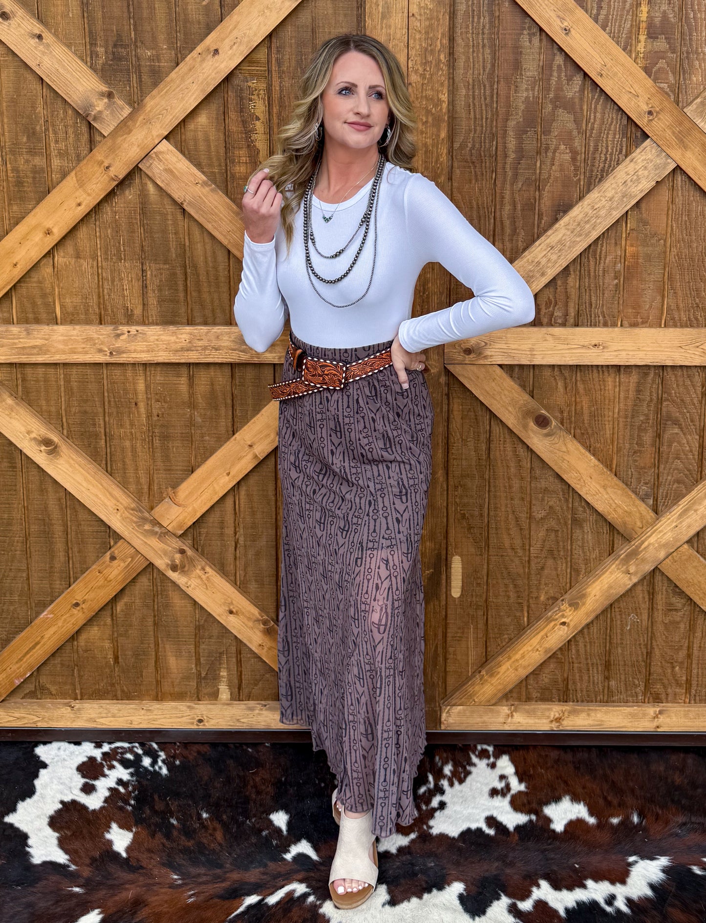 Tack Room Mesh Maxi Skirt