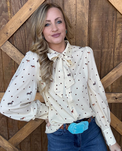 Dots & Horses Blouse
