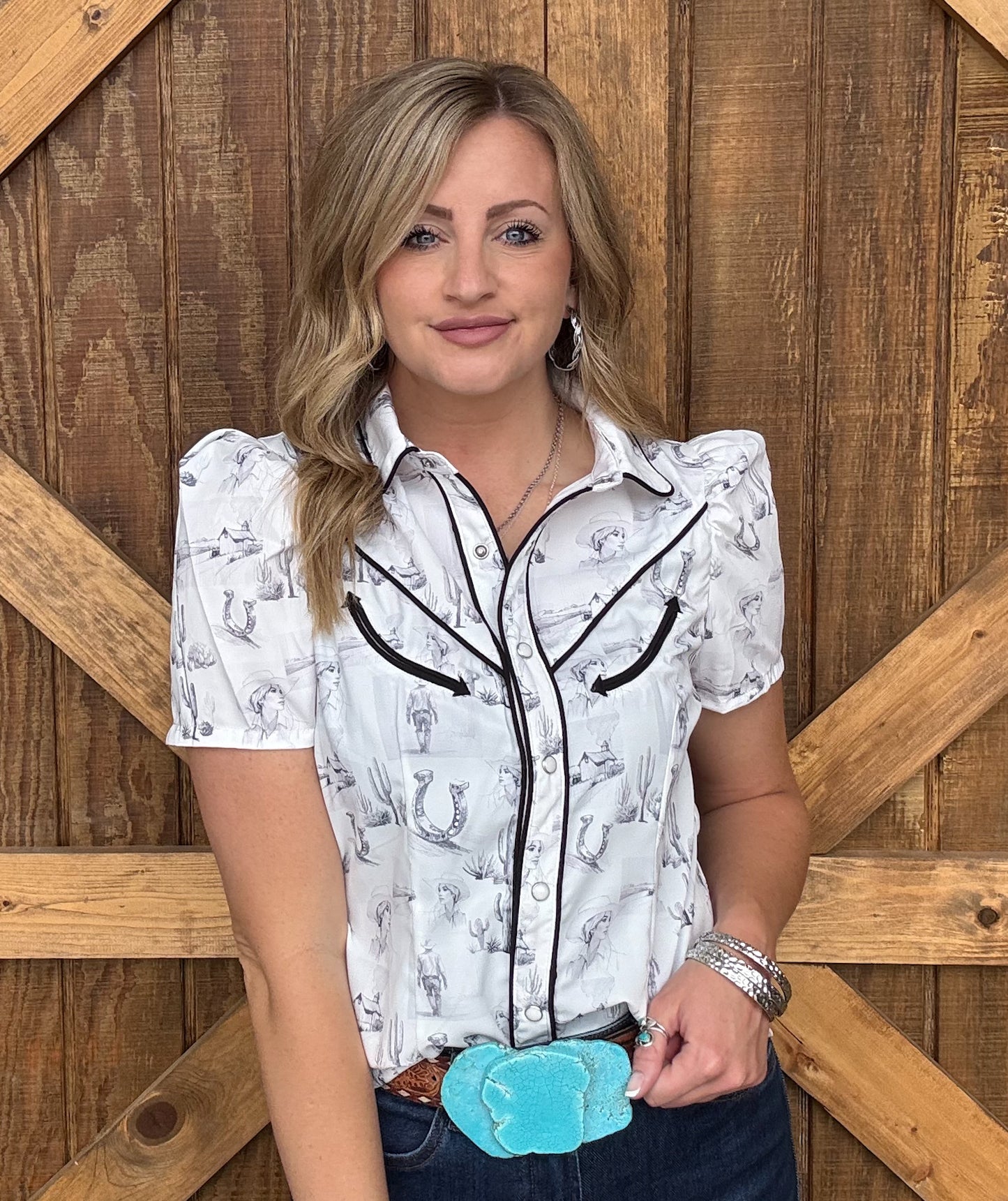 Wild & Western Pearl Snap Top