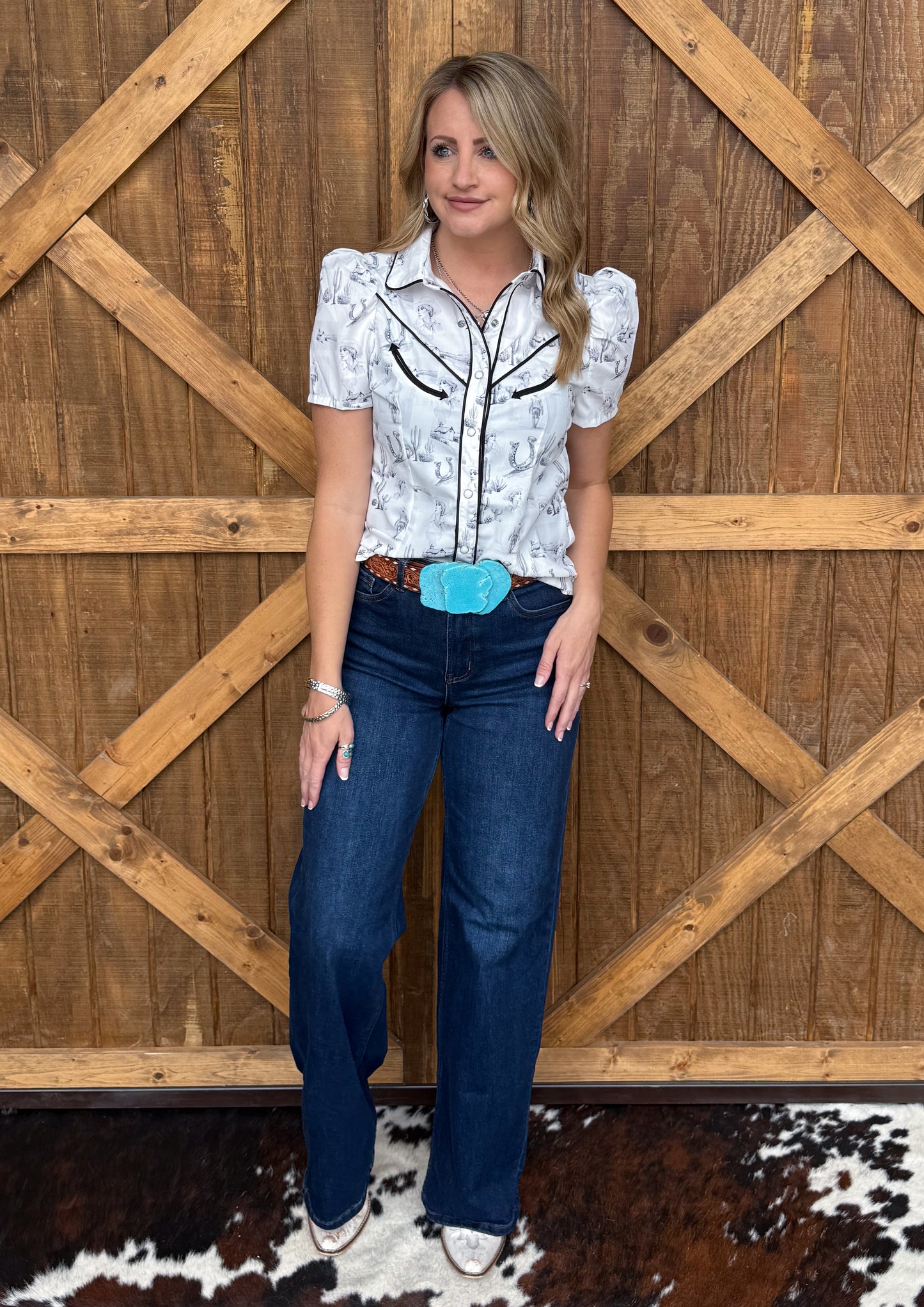 Wild & Western Pearl Snap Top