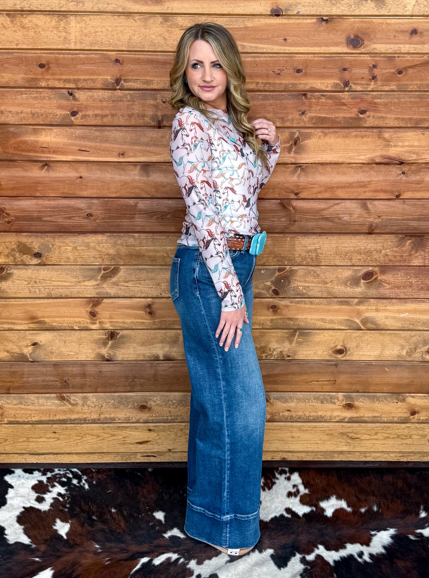 Colorful Horses Mesh Top