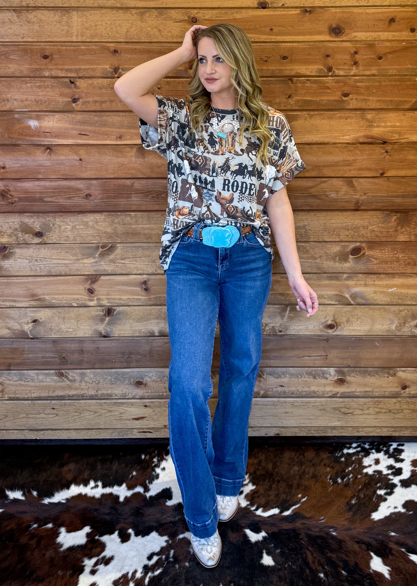 Howdy Cowboy Collage Top