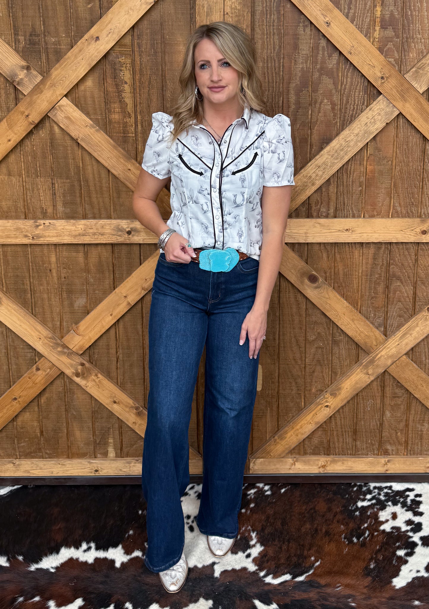 Wild & Western Pearl Snap Top