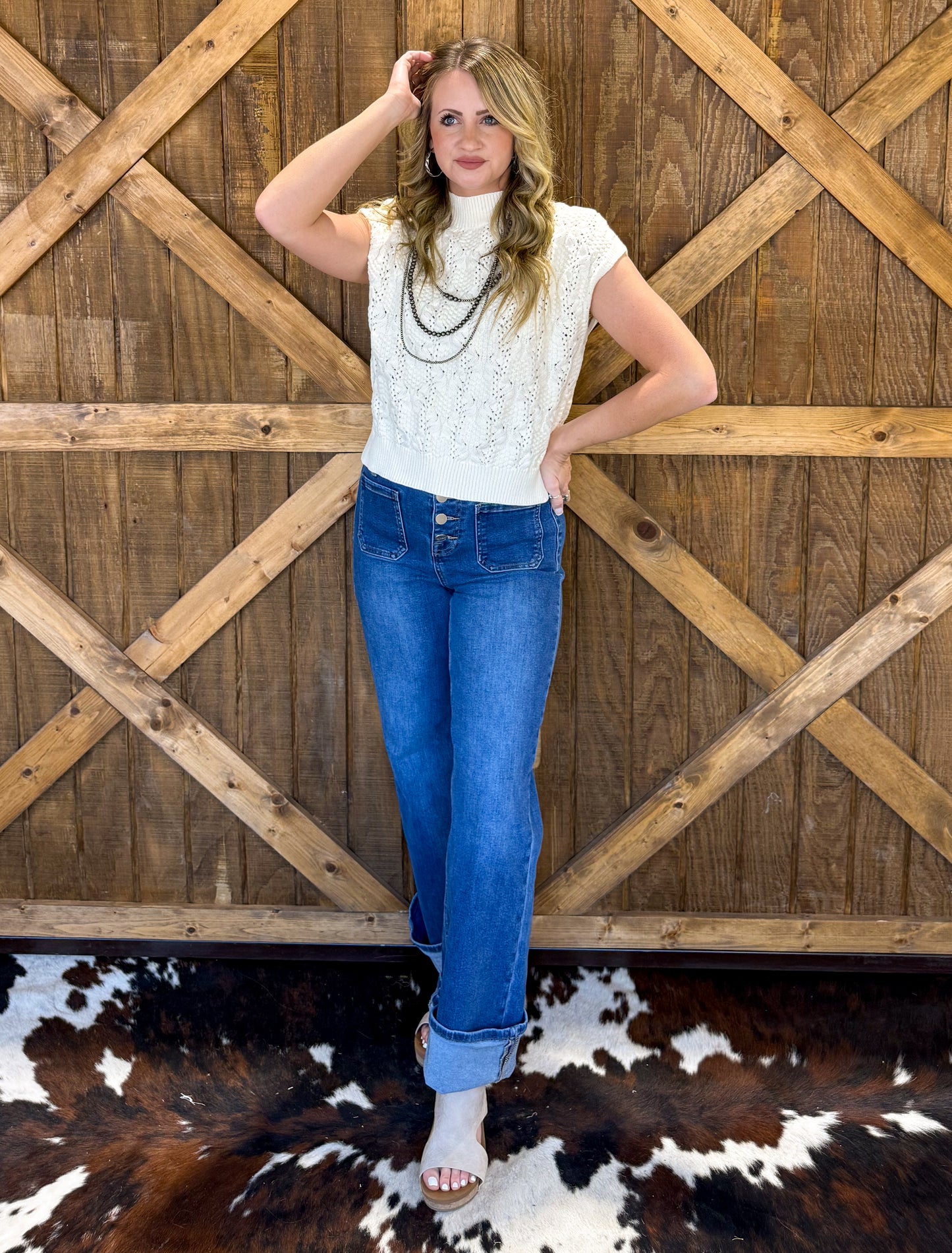 Snowy Range Knit Sweater Top