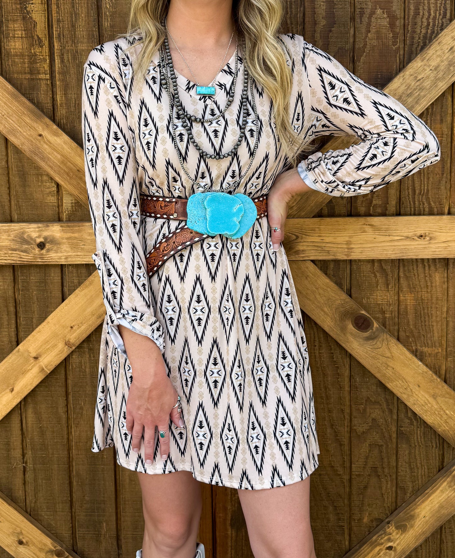 Sandy Aztec Mini Dress