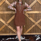 The Boot Stitch Dress *Brown