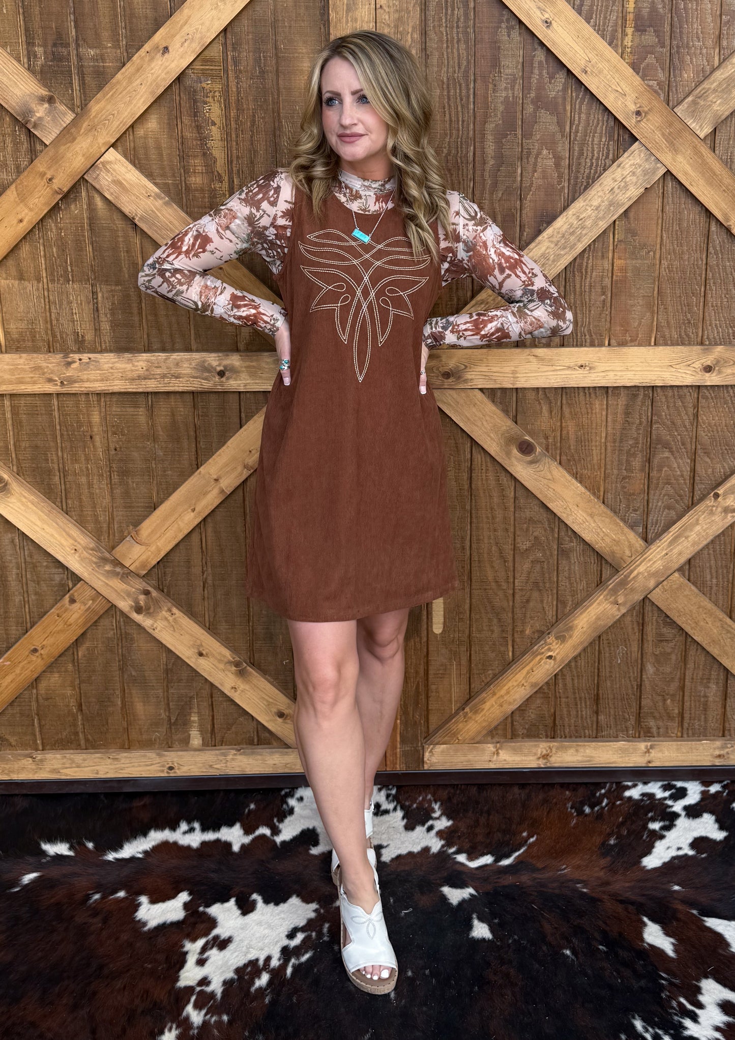 The Boot Stitch Dress *Brown