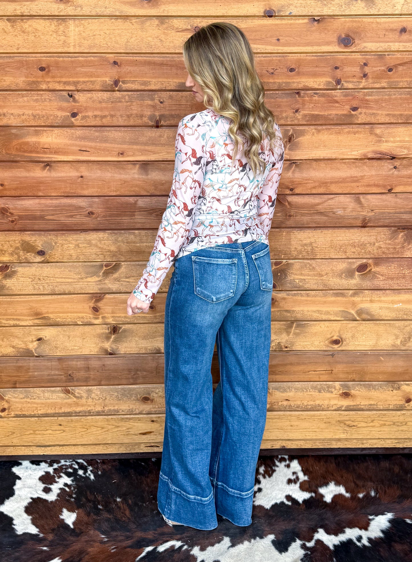 Colorful Horses Mesh Top