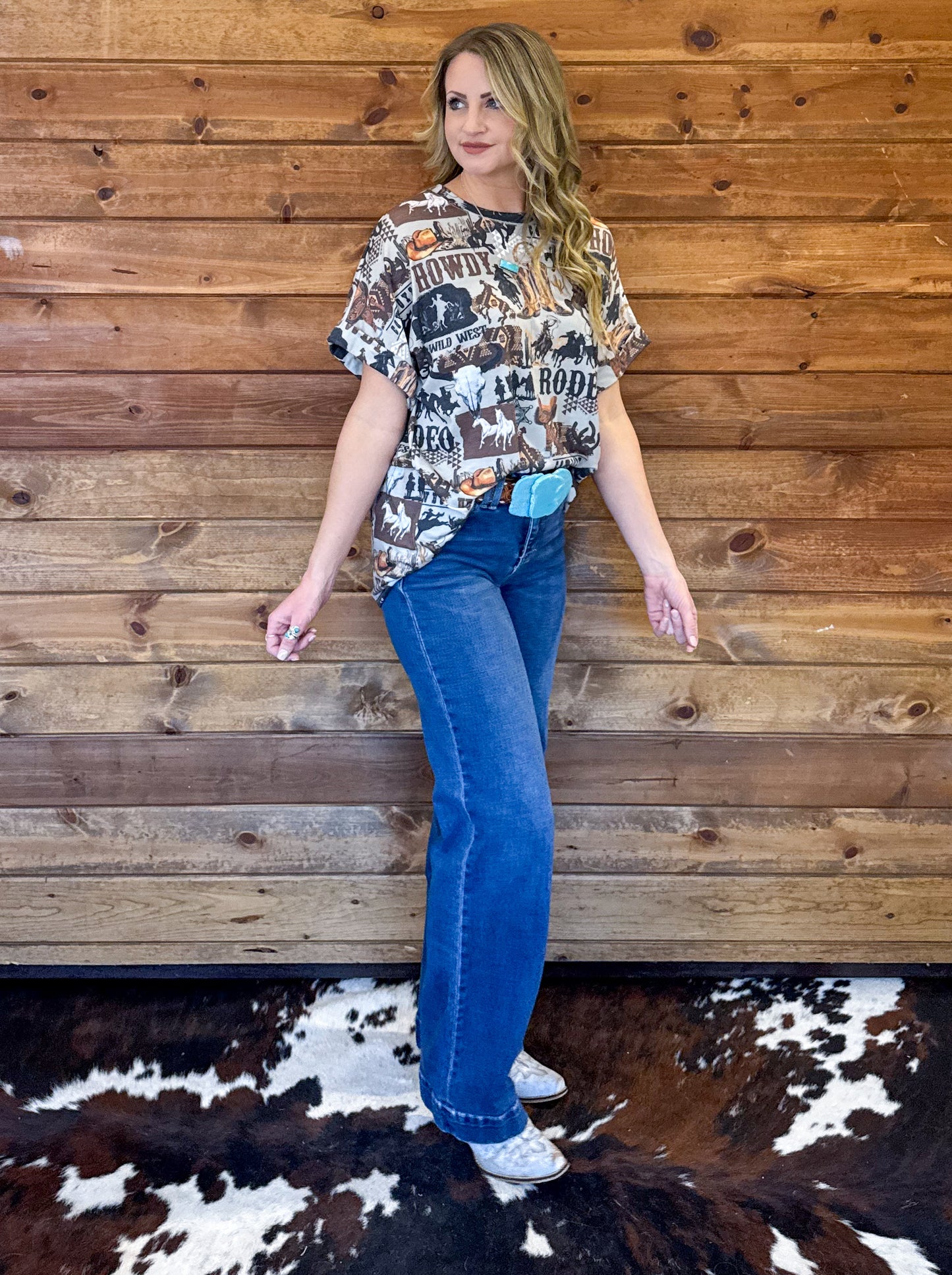 Howdy Cowboy Collage Top