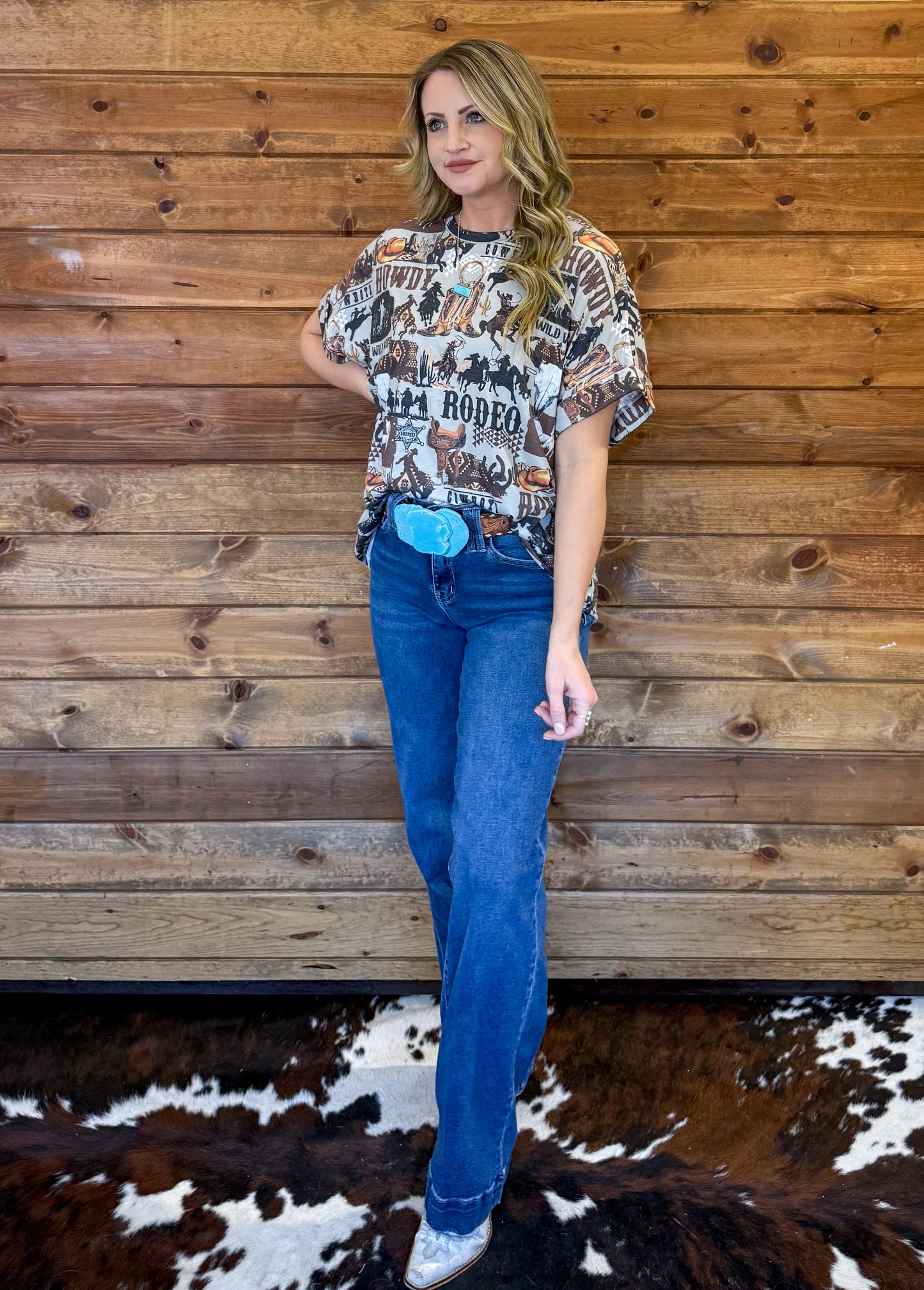 Howdy Cowboy Collage Top