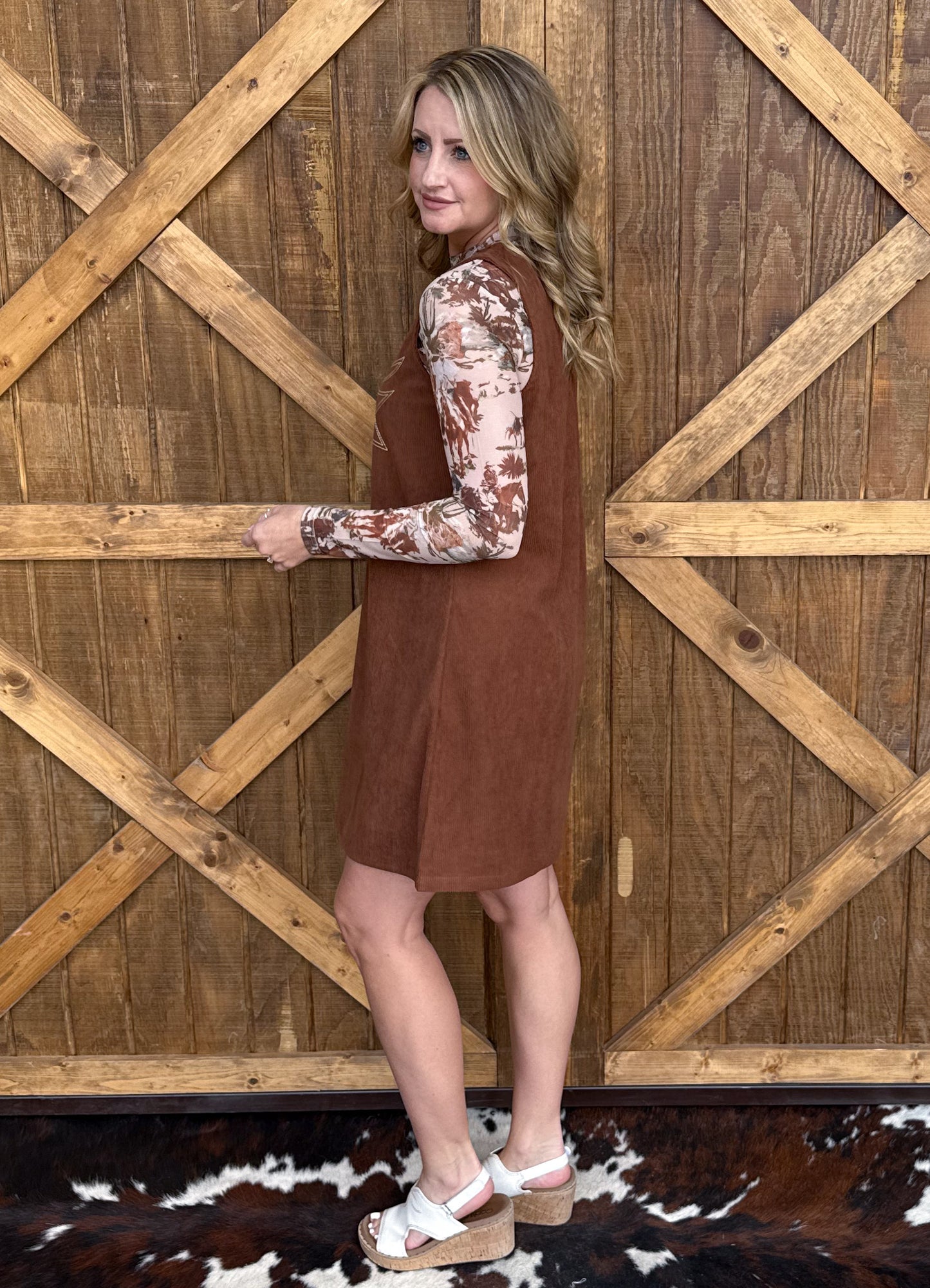 The Boot Stitch Dress *Brown