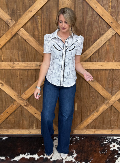 Wild & Western Pearl Snap Top