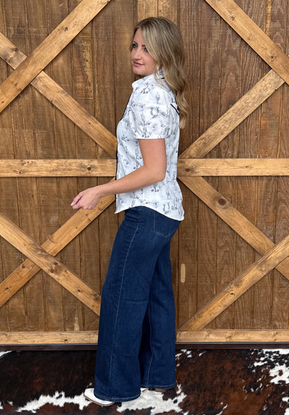 Wild & Western Pearl Snap Top