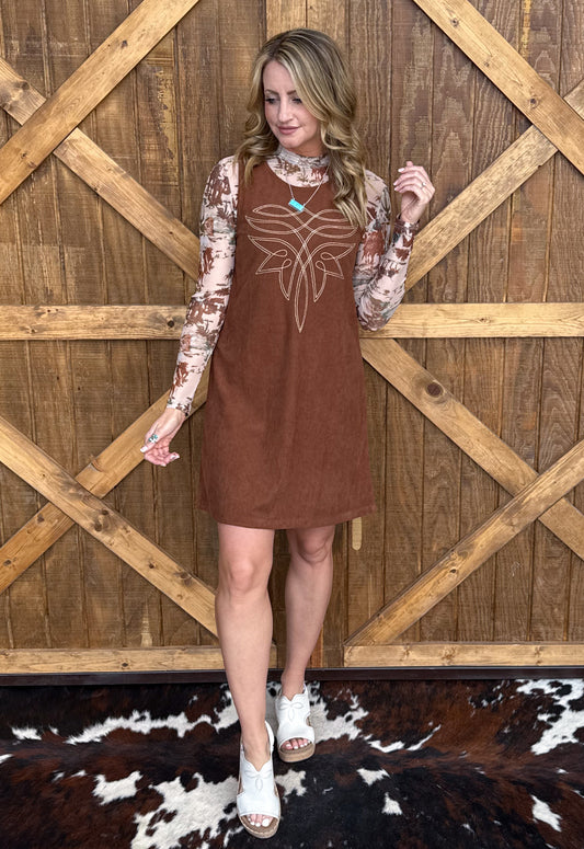 The Boot Stitch Dress *Brown