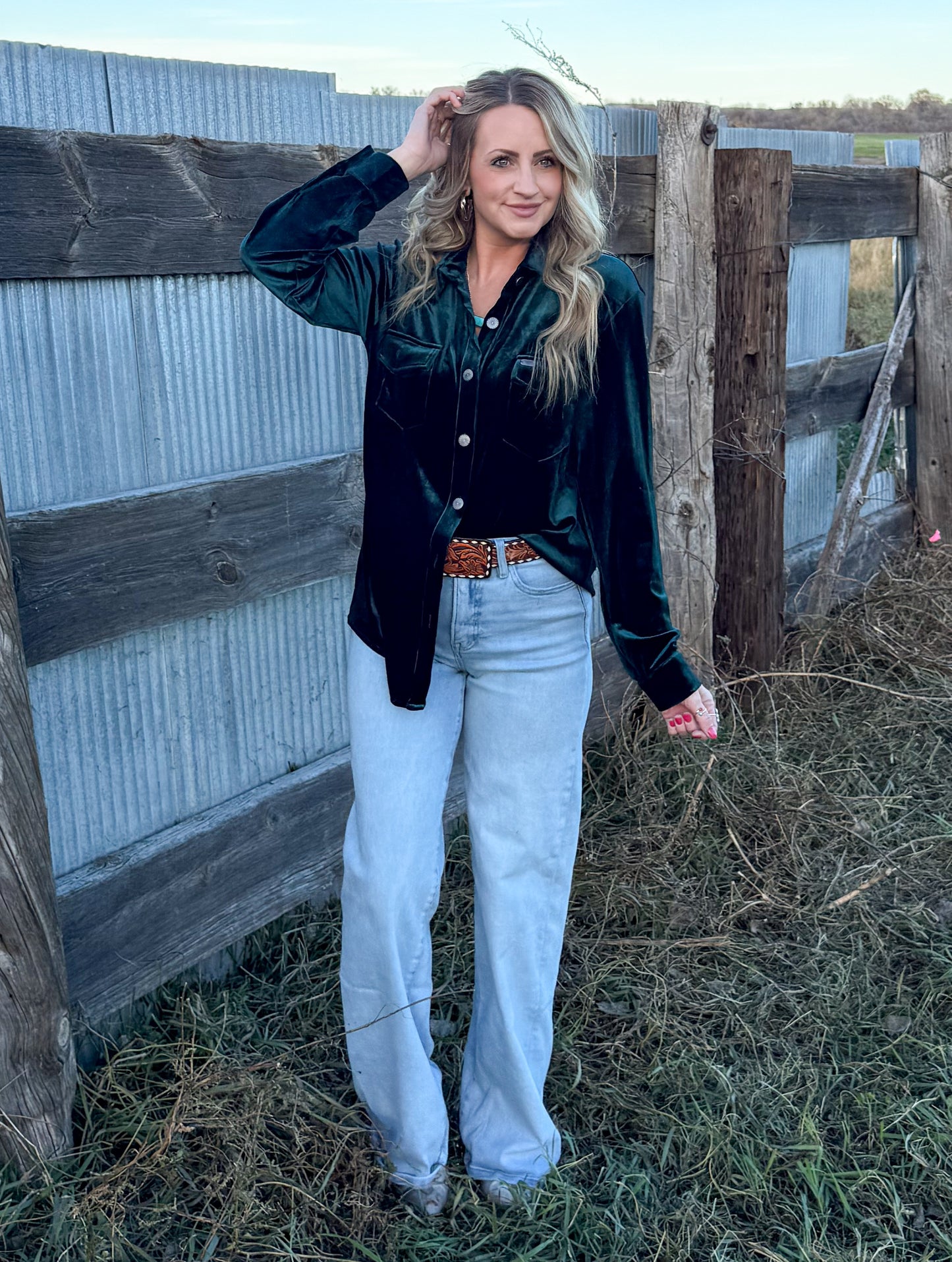 Velvet Forest Button-Up