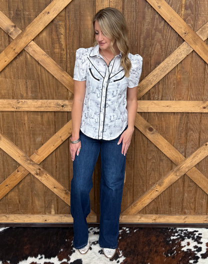 Wild & Western Pearl Snap Top