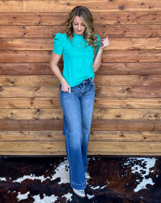 Cowgirl Boot Stitch Top