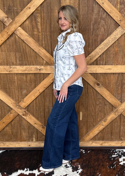 Wild & Western Pearl Snap Top