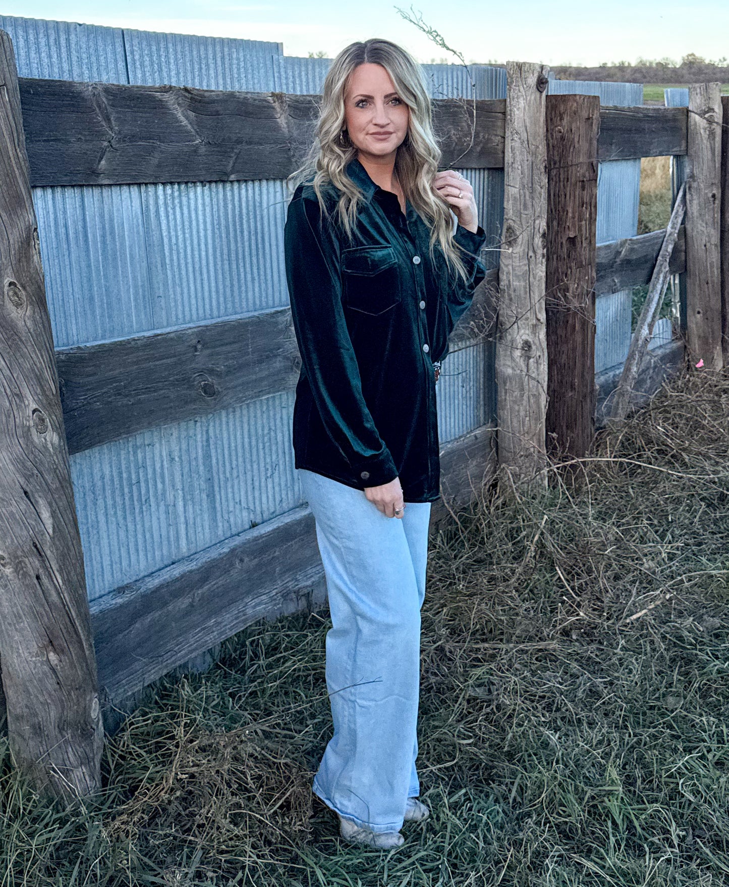 Velvet Forest Button-Up