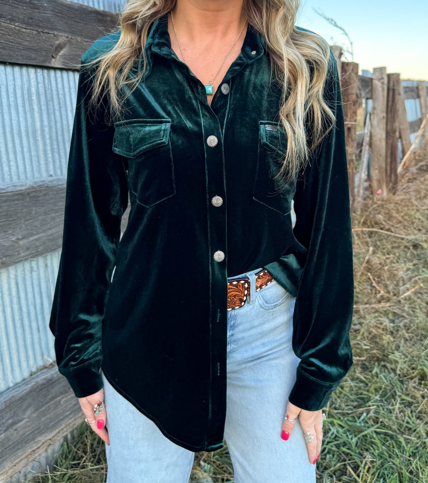 Velvet Forest Button-Up