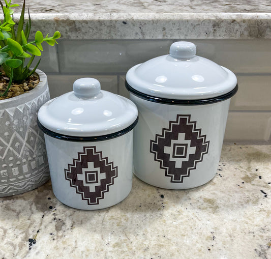 Aztec Print Canister