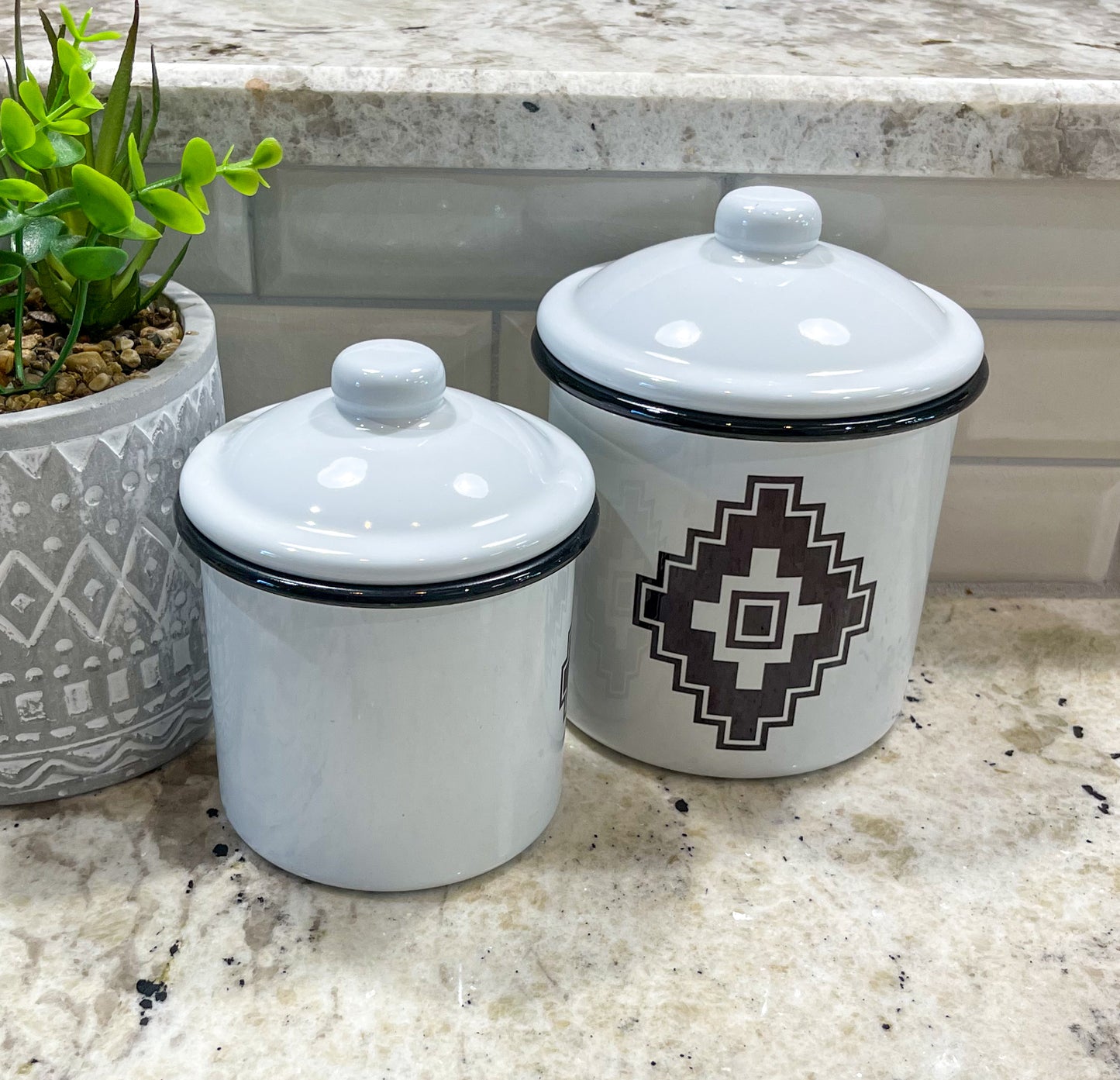 Aztec Print Canister