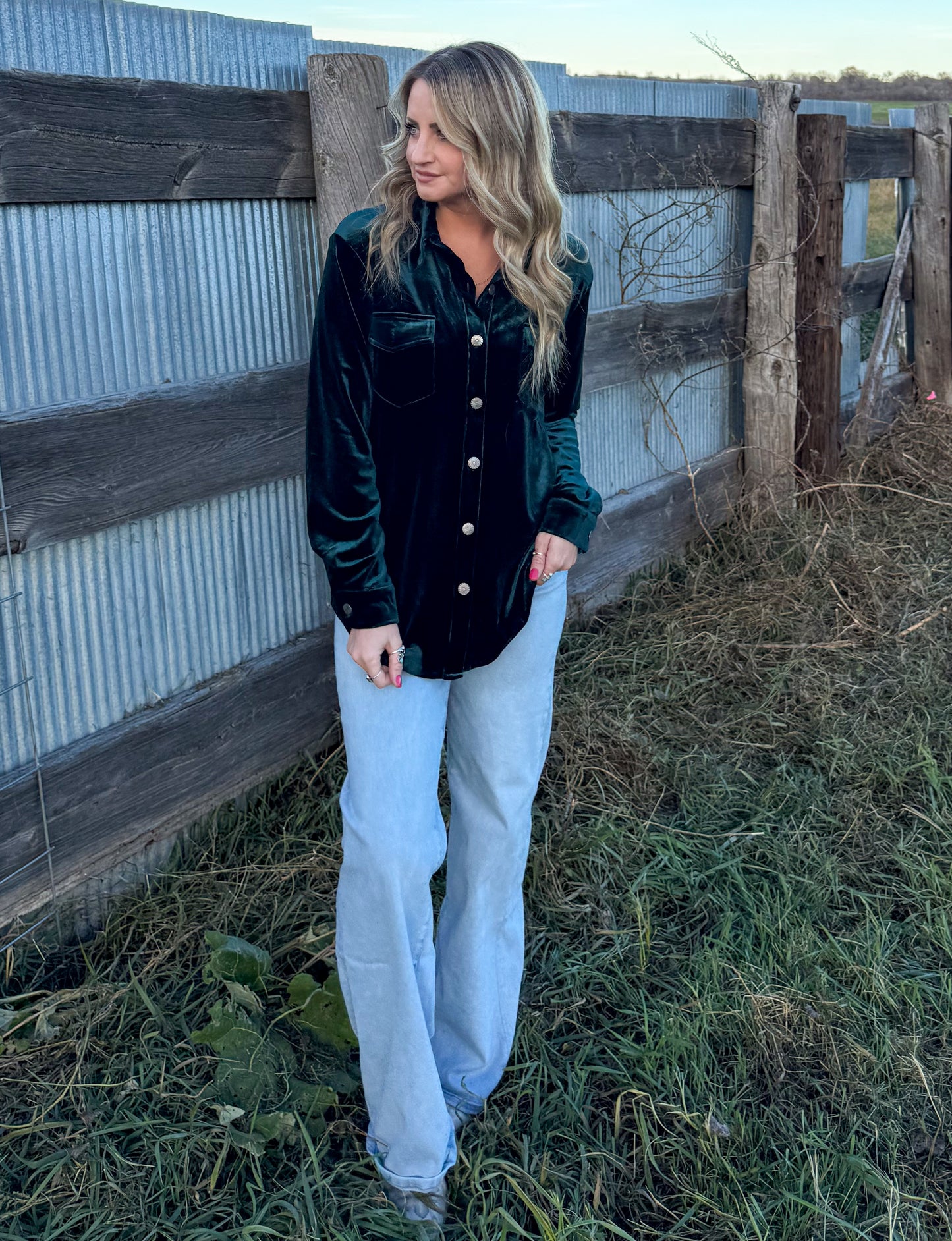 Velvet Forest Button-Up