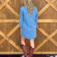Boot Stitch Mini Denim Dress