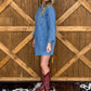 Boot Stitch Mini Denim Dress