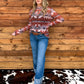 Aztec Life Mesh Top *Rust