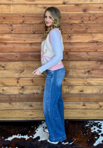 Pink Cactus Sweater Vest