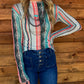 Cutesy Aztec Mesh Top